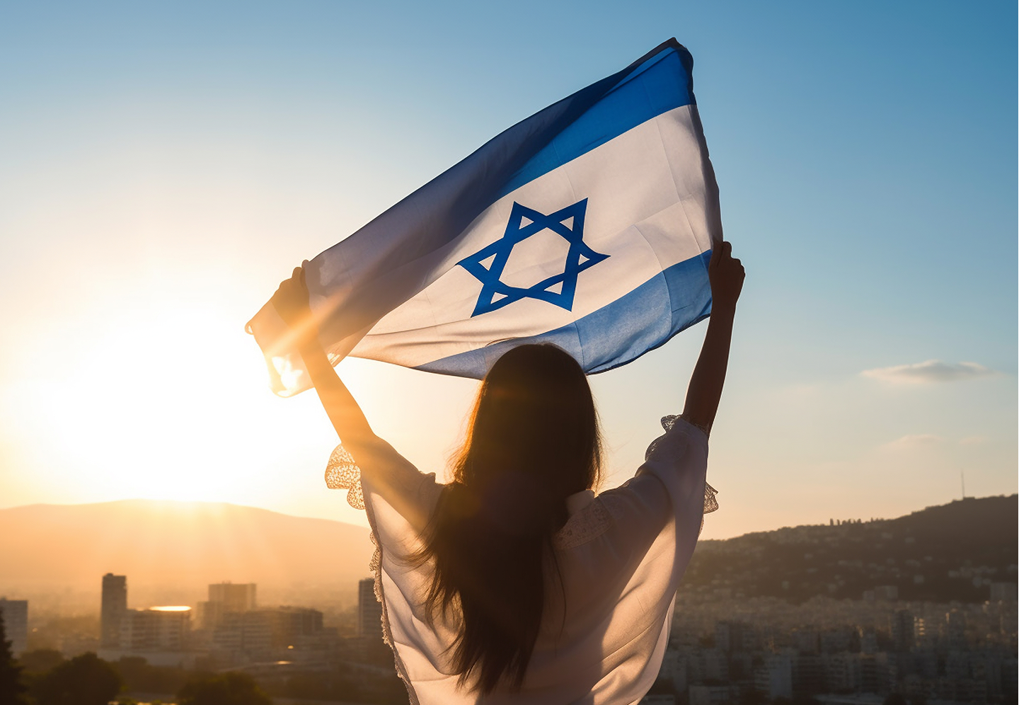 Raising the Israeli flag